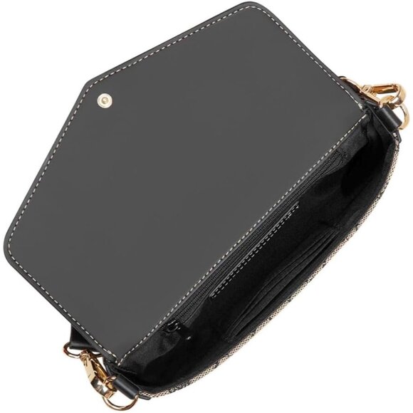 Peaches Flap Crossbody Bag Cotton Blend Lining Card Case Adjustable Strap - Picture 4 of 6